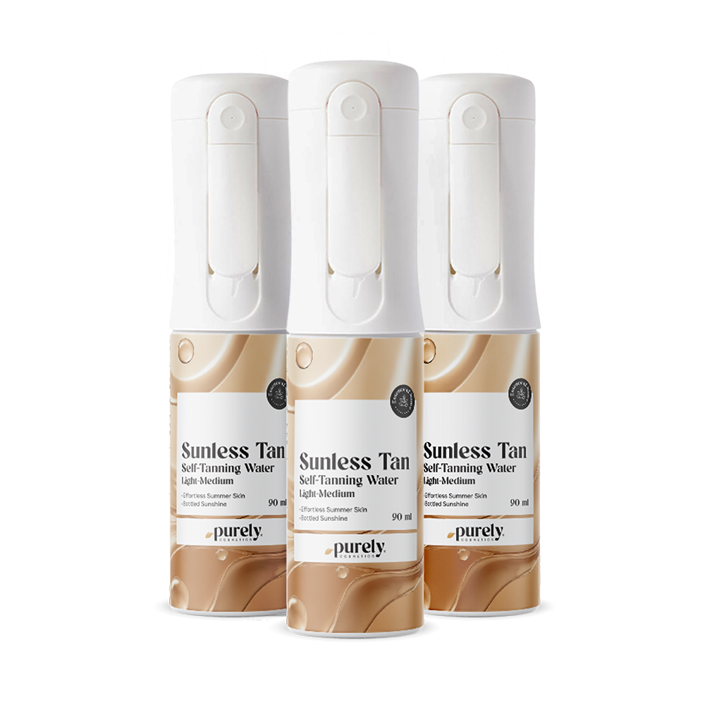 3x Sunless Tan – Selbstbräunungsspray für den Körper (Light–Medium), zusammen 270 ml