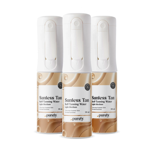 3x Sunless Tan – Selbstbräunungsspray für den Körper (Light–Medium), zusammen 270 ml