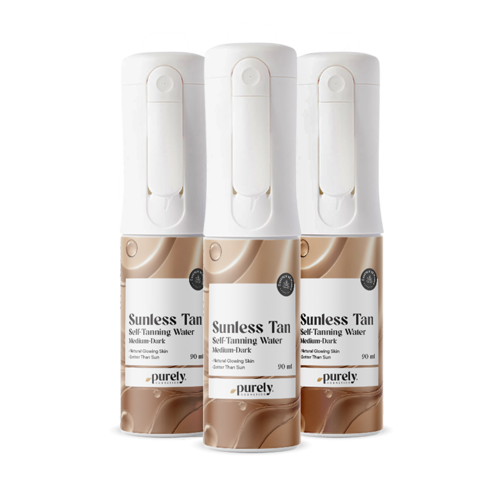 3x Sunless Tan – Selbstbräunungsspray für den Körper (Medium–Dark), zusammen 270 ml