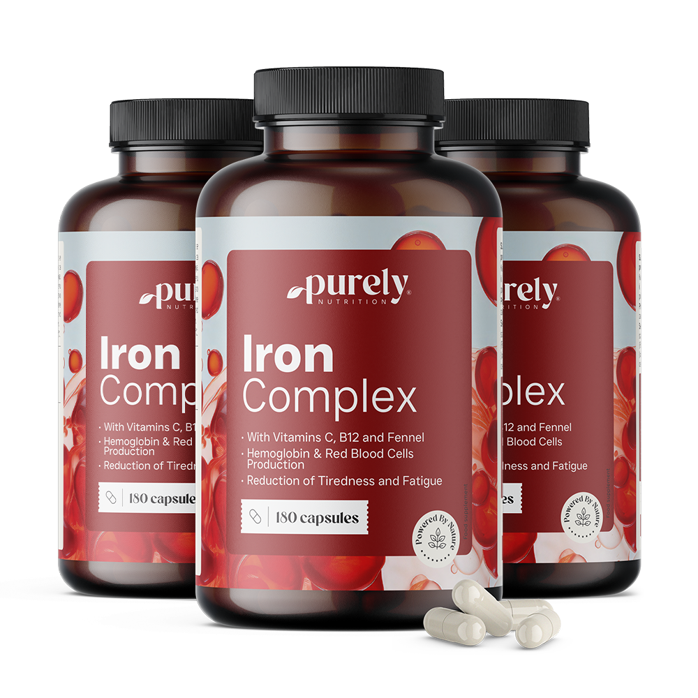 3x Iron Complex – Eisen mit den Vitaminen C und B12, zusammen 540 Kapseln