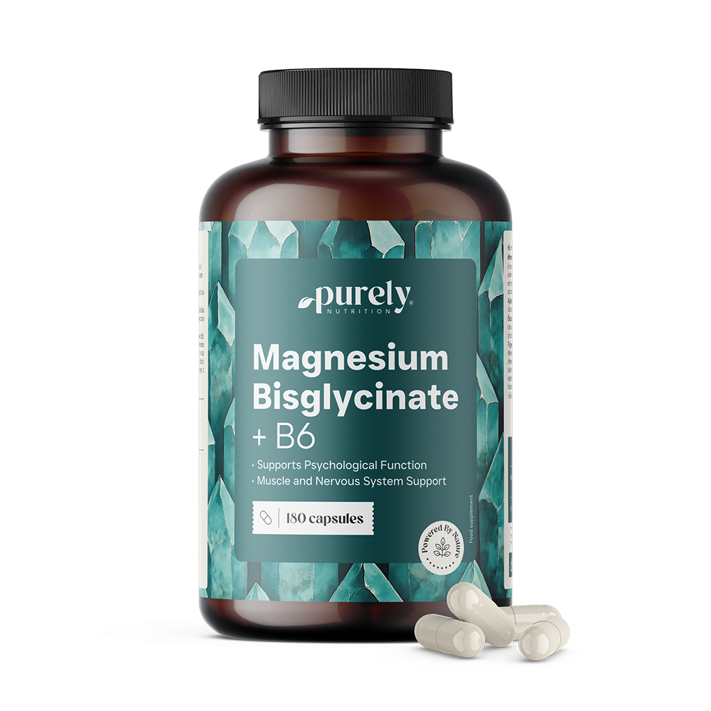 Magnesiumbisglycinat mit Vitamin B6, 180 Kapseln