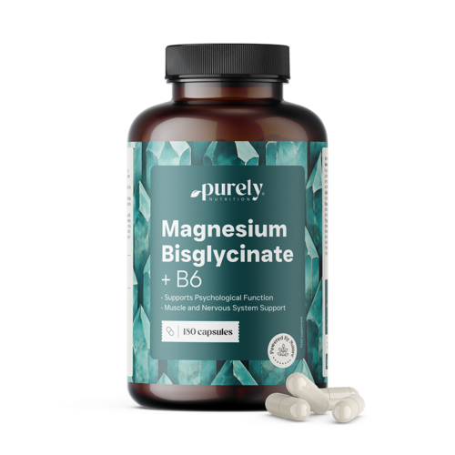 Magnesiumbisglycinat mit Vitamin B6, 180 Kapseln